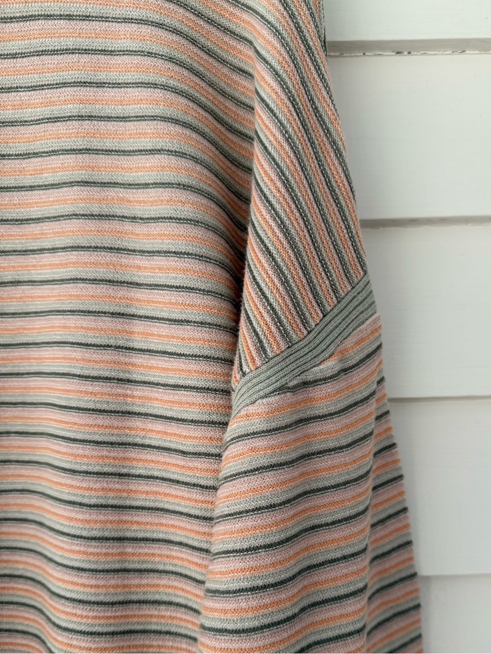 Spiritual Gangster Striped Crewneck Sweater in Sage Green and Peach - Picture 5 of 8